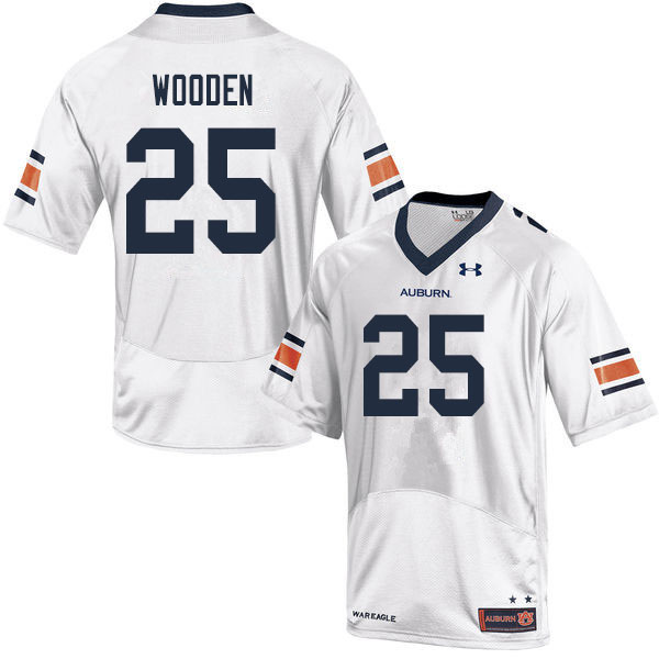 Auburn Tigers Men's Colby Wooden #25 White Under Armour Stitched College 2019 NCAA Authentic Football Jersey MGN1874CR